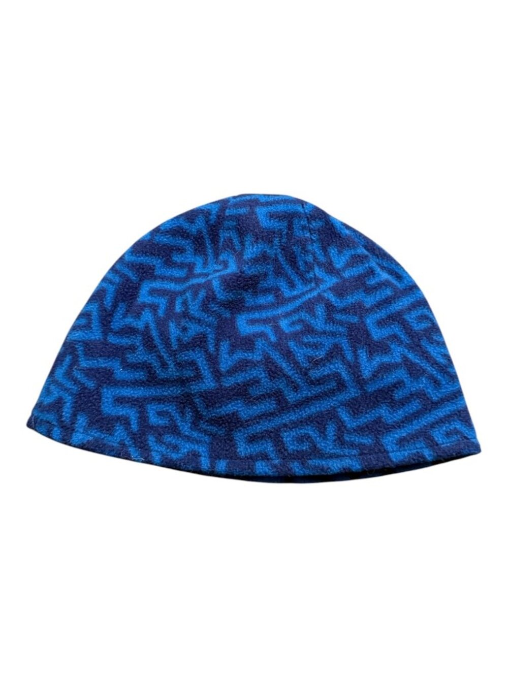 Old Navy Blue Geometric Beanie Sz: 8-16Y 100% Polyester Check Desc.